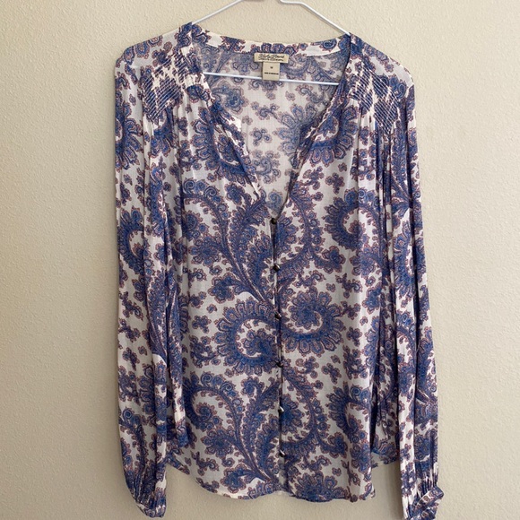 ⬇️LAST CHANCE PRICE DROP Lucky Brand Paisley Blouse Size M EUC - Picture 1 of 6